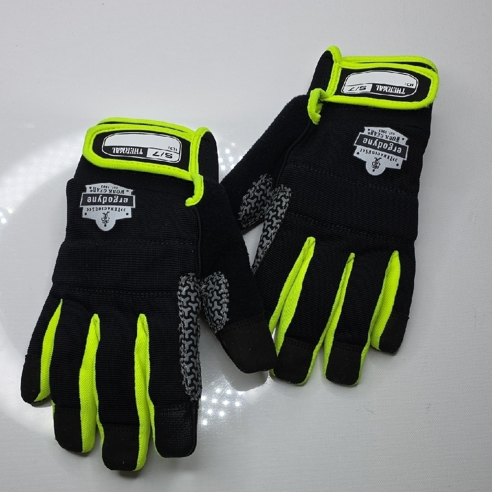 Black and Neon Yellow Work Gloves